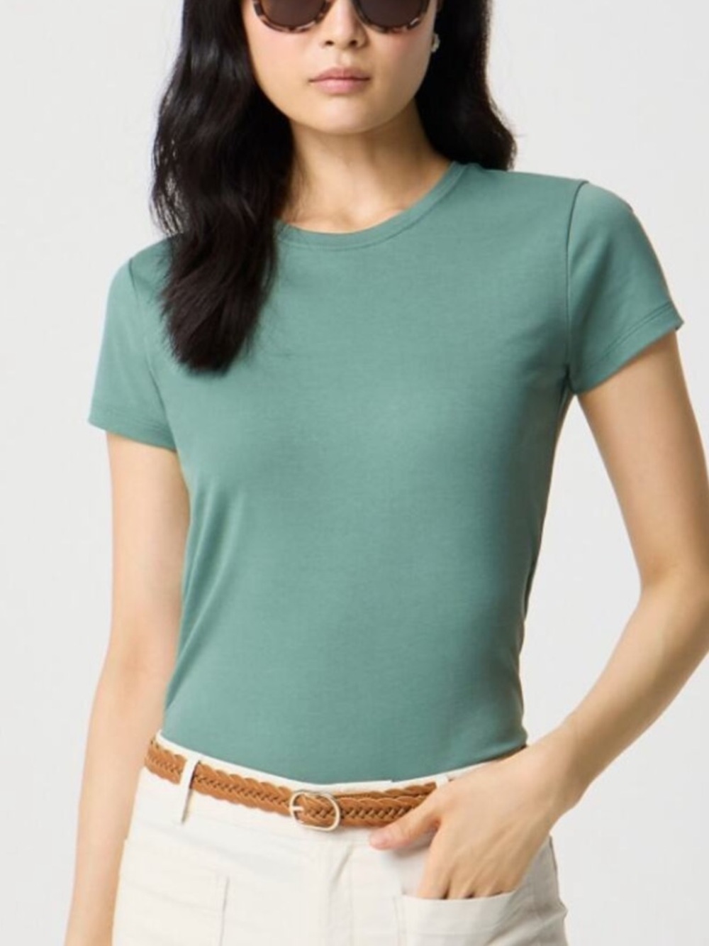 NWT J crew pale spinach Essential short-sleeve crewneck tee Sz XS